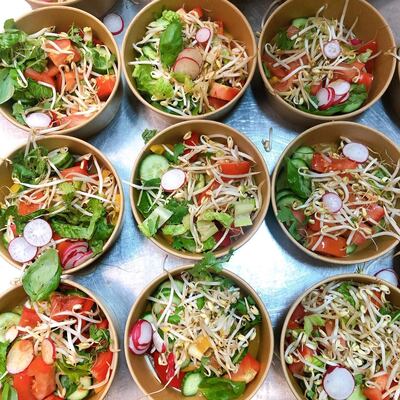 Some of the 2,500 meals that Inked has donated to the vulnerable since the lockdown began. With the help of Alserkal Avenue's Pay It Forward, they hope to triple production in the next few weeks.