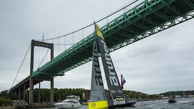 A view of the Team Brunel boat during the in-port race in Gothenburg, Sweden on Saturday.