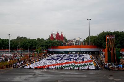 Participants attend a ceremony in New Delhi. AFP