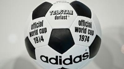 Telstar Durlast, the official match ball at the 1974 World Cup in Germany. Getty Images