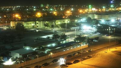 A late-night street scene in the UAE's capital Abu Dhabi. (Delores Johnson / The National)