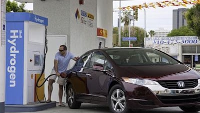 You can fill the FCX up with hydrogen in less than five minutes.