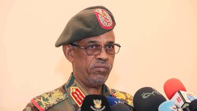 Awad Ibn Auf, the Sudanese Defence Minister, stepped down on Friday evening. EPA