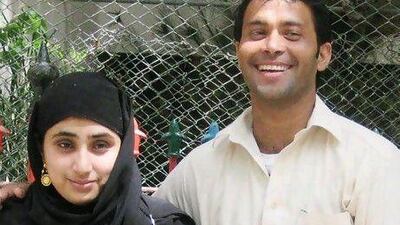 A recent photo of Izhar Ahmed and his wife, Rakhshanda, who was killed in the Bhoja Air crash in Pakistan on April 20.
