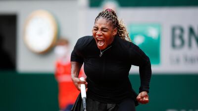 Serena Williams screams on court. Reuters