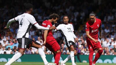 Mohamed Salah scores Liverpool's second. Getty