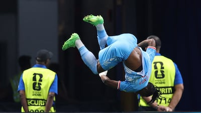 DR Congo's Brian Cipenga celebrates after scoring. Reuters