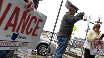 Supporters attend a campaign event in Troy, Ohio. Getty Images / AFP