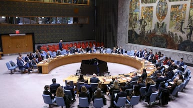 The GCC chief met the UN Security Council on Thursday. EPA