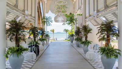 The entrance to Lux Grand Gaube is airy and welcoming. Courtesy Lux Grand Gaube