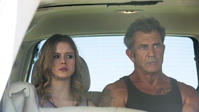 Erin Moriarty and Mel Gibson in Blood Father. Courtesy Front Row Filmed Entertainment