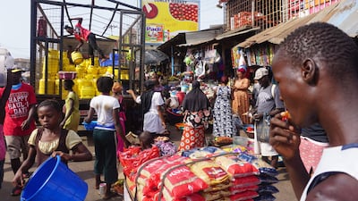 A market in Freetown, Sierra Leone, where food and fuel prices have surged due to Covid-19 and the war in Ukraine. AFP