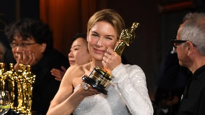 Renee Zellweger, winner of the award for best performance by an actress in a leading role for "Judy" attends the Governors Ball after the Oscars on Sunday, February 9, 2020, at the Dolby Theatre in Los Angeles. AP