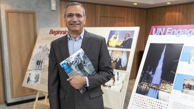 Abdel Mageed Yahia, the World Food Programme director for the UAE office, at the event to mark UN Day in Dubai. All photos: Antonie Robertson / The National