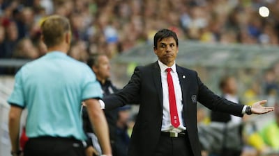 Wales manager Chris Coleman gestures during a 3-0 defeat to Sweden in Stockholm on June 5, 2016. Andrew Boyers / Reuters