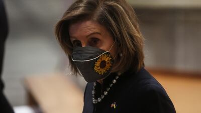 US House Speaker Nancy Pelosi enters the church. Reuters