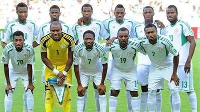 The Nigerian national football squad in a team photo before the 2013 Confederations Cup. Peter Powell / EPA