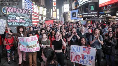 Activists hold a protest near Times Square in New York City, New York, U.S. Stephen Yang / Reuters