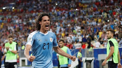 Edinson Cavani of Uruguay celebrates. EPA