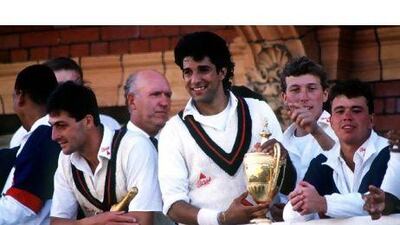 Lancashire fans were fortunate to see former Pakistan captain Wasim Akram, holding the Benson & Hedges Cup in 1990, play for their local team.