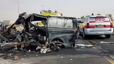 One person died and a number of others were injured in the accident. Courtesy: Dubai Police