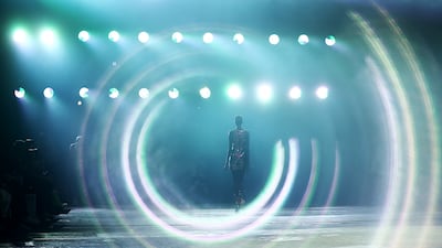 A model walks the runway during the Afterpay Australian Fashion Week 2022 Resort '23 Collections show at Carriageworks in Sydney, Australia. Getty Images