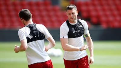 Liverpool's James Milner during training. Carl Recine / Reuters