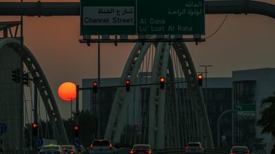 The dramatic sky over Al Raha Creek in Abu Dhabi, UAE. Victor Besa / The National