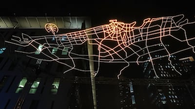The illuminated map hangs eight metres above DIFC Gate Avenue.