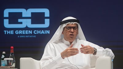 Salman Abdulla, executive vice president of Emirates Global Aluminium, speaks at the Global Manufacturing and Industrialisation Summit at Expo 2020 Dubai on Wednesday. Ruel Pableo / The National