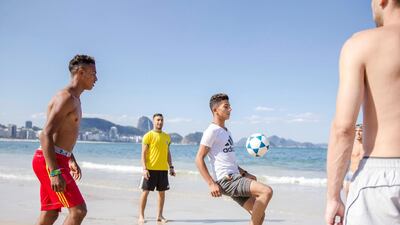 Showing off their newly honed skills on the beach. Courtesy Viva Rio