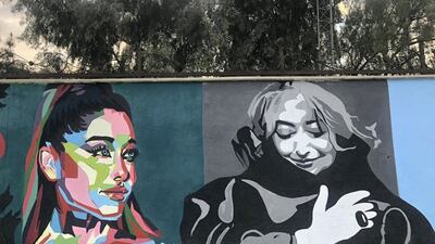 A range of famous women were depicted in the 60-metre-long mural, which the artists hope will help change attitudes to women in the city. Sinan Mahmoud in Baghdad