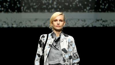 A look from Armani's autumn / winter 2020-21 show at Milan Fashion Week