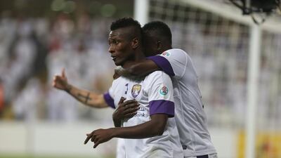 Asamoah Gyan spent four hugely successful seasons at Al Ain, helping the club win three Arabian Gulf League titles in four years. Delores Johnson / The National