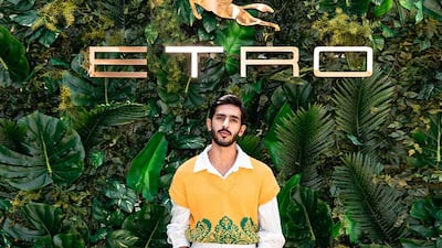 Influencer Mohammed Alahbabi arrived in a mustard, knitted tank top, worn over a white shirt and white trousers.