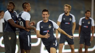Spanish footballer Luis Garcia participates in a training session with Atletico De Kolkata. Dibyangshu Sarkar / AFP