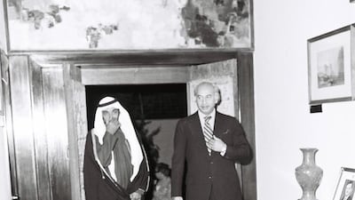 President Zulfikar Ali Bhutto of Pakistan arrives in Abu Dhabi in 1975. Two years later he was deposed by General Zia Al Haq and executed. Al Ittihad