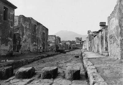 April 1938: The ruins of Pompeii destroyed by the explosion of Mount Vesuvius in AD 79. (Photo by Fox Photos/Getty Images)