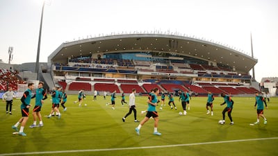 Chelsea training at the Mohamed bin Zayed Stadium. Reuters
