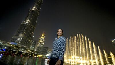 Caroline Garcia at Dubai Fountain. Courtesy Dubai Duty Free Tennis Championships