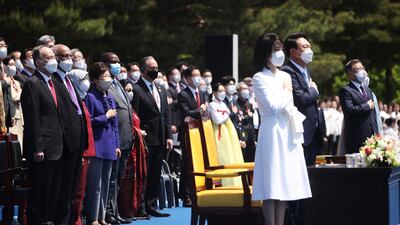 Mr Yoon said North Korea's weapons programmes pose a threat but that he is ready to provide an "audacious" economic plan if the North is committed to denuclearisation. AP