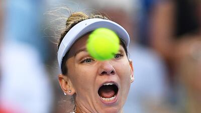 Simona Halep during her first round victory against Jennifer Brady at the Australian Open in Melbourne, on Tuesday, January 21. EPA