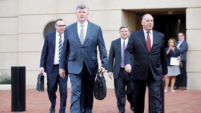Paul Manafort's legal team leave the Virginia courtroom after the first day of jury deliberations in their client's case. REUTERS/Chris Wattie