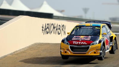 Kevin Hansen races in the World RX Q1 during the FIA World RallyCross Championship 2019 Abu Dhabi.