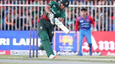 Bangladesh captain Shakib Al Hasan was out for 11.