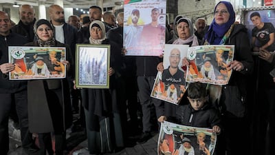 Palestinian demonstrators in Nablus show support for prisoners held in Israeli jails. AFP