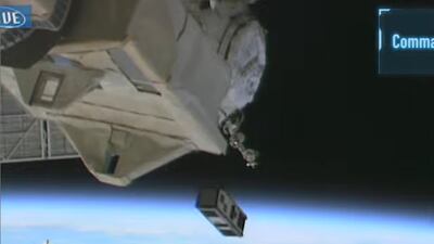 The Light-1 nanosatellite, a UAE-Bahraini project, was released into orbit by the Japan space agency's Kibo robotic arm on February 3, 2022. All photos: Jaxa