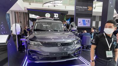 The Emirates Global Motor Electric stand. The UAE is seeking to position itself as a leader in the next generation of transport.