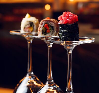 A sushi bar with premium ingredients is a highlight of the expansive brunch menu. Photo: Okku