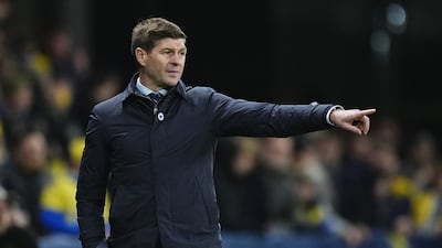 Soccer Football - Europa League - Group A - Brondby v Rangers - Brondby Stadium, Brondby, Denmark - November 4, 2021 Rangers manager Steven Gerrard Martin Sylvest/Ritzau Scanpix via REUTERS ATTENTION EDITORS - THIS IMAGE WAS PROVIDED BY A THIRD PARTY. DENMARK OUT. NO COMMERCIAL OR EDITORIAL SALES IN DENMARK.